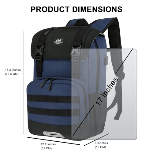 WOLT Laptop Backpack with USB Charging Port Fits Up to 17 Inch Laptop, College Backpack for Men Women, Computer Business Bookbag, Navy - color: Navy