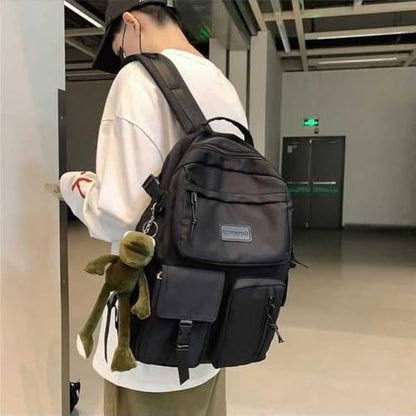Casual Large Capacity Student Backpacks Cute Backpack for Back To School Traveling Hiking Teens Girls Aesthetic Backpack… (Black) - color: Black