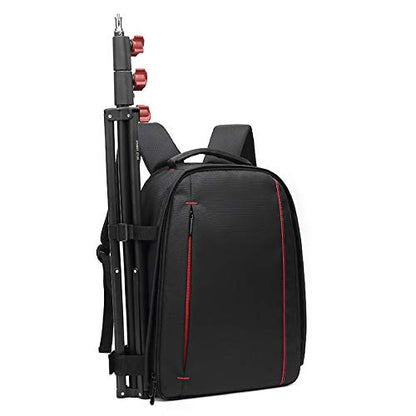 Waterproof SLR/DSLR Camera Backpack Shoulder Bag Travel Case For Canon Nikon Sony Digital Lens (Large, Red) - color: Red, size: Large