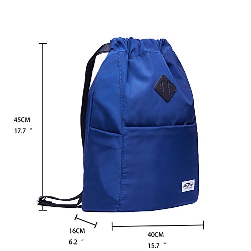 KAUKKO Drawstring Sports Backpack Gym Yoga Bag Shoulder Rucksack for Men and Women(3031-2-BLUE) - color: Blue3031-2