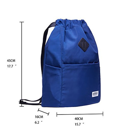 KAUKKO Drawstring Sports Backpack Gym Yoga Bag Shoulder Rucksack for Men and Women(3031-2-BLUE) - color: Blue3031-2