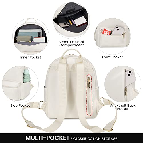 LOVEVOOK Backpack for Women Light Weight Waterproof Backpack Purses Daily Backpack… | Light Weight - color: Beige