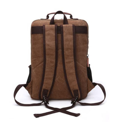 Executive Canvas Backpack for Heavy Duty Notebook Travel, nut brown