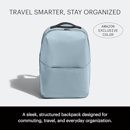 Away Amazon Exclusive The Everywhere Zip Backpack - Personal Item Airline Approved Backpack with 16” Padded Laptop Sleeve, Water Bottle Pocket, Interior and Exterior Pockets - Sky Blue - color: Sky Blue