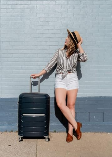 Samsonite Freeform 24-Inch Medium Luggage with Dual 360° Spinner Wheels - Checked Suitcase - TSA Lock, Airline-Approved - Lightweight Durable Polypropylene Expandable Hardshell - Navy - color: Navy, size: Checked-Medium Spinner