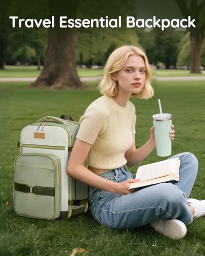 Taygeer Underseat Personal Item Backpack for Airlines, Dirt-resistant TSA Approved Frontier Airlines Personal Item Bag with 2 Packing Cubes, 35L Travel Carry on Backpack for Airplanes women, Green - color: Green
