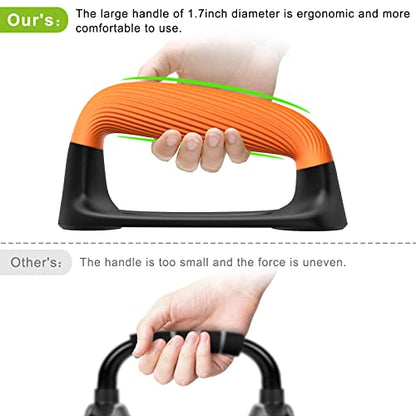 Kipika Push Up Bars, Pushup Stands With Thickened Soft Plastic Handle, Stable and Non-Slip Base, Pushup Handles Perfect for Floor Strength Training - color: A: Black & Orange