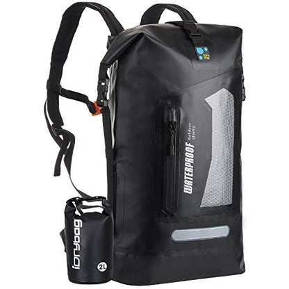 IDRYBAG Waterproof Backpack - 20L/30L/40L Floating Dry Bag for Men, Kayak - color: Black, size: 40L