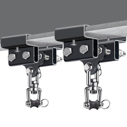 Dolibest Heavy Bag Mount, Punching Bag Hanger, I Beam Hanger, Heavy Bag Hanger for Punching Bag Accessories, Punching Bag Bracket, Beam Hanger with Swivel Hook, Ceiling Mount for Boxing Bag (2 Pack) - color: I-beam hanger-360°+ 180° rotation-2Pack