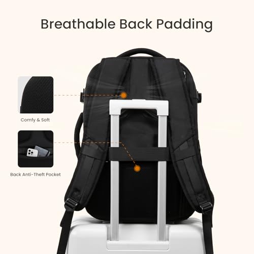 LOVEVOOK Travel Carry on Backpack for Men Women,Expandable 40L Extra Large Travel Laptop Backpack,Water Resistant Durable TSA Airline Approved Business College Carry on Bag Fit 17 Inch Computer,3 Pcs - color: Navy Blue-3pcs, size: 40L-3Pcs