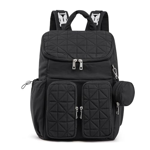 G4Free Diaper Bag Backpack for Moms Dads Travel Baby Bag with Pacifier Case & Insulated Pockets,Black - color: Black