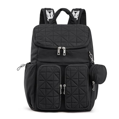G4Free Diaper Bag Backpack for Moms Dads Travel Baby Bag with Pacifier Case & Insulated Pockets,Black - color: Black