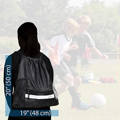 Athletico Drawstring Soccer Bag - Soccer Backpack For Boys or Girls Can Also Carry Basketball or Volleyball - color: Blue