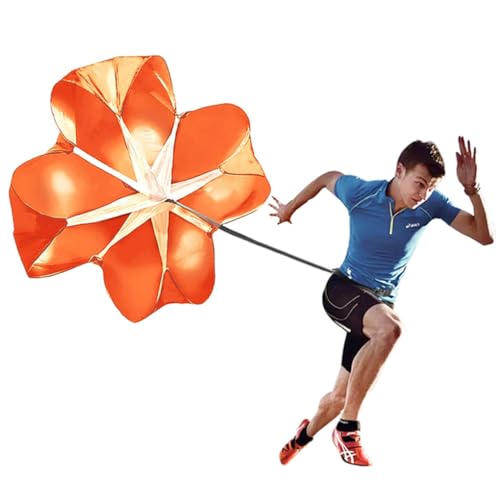 Bfsmile Running Speed Training 56" Parachute with Adjustable Strap, Free Carry Bag. Speed Chute Resistance Running Parachute for Kids Youth and Adults - color: Orange