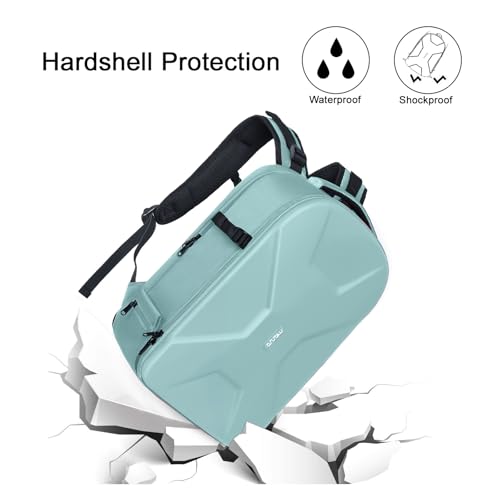 MOSISO Camera Backpack, DSLR/SLR/Mirrorless Photography Camera Bag 15-16 inch Waterproof Hardshell Case with Tripod Holder&Laptop Compartment Compatible with Canon/Nikon/Sony, Aquamarine - color: Aquamarine