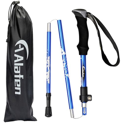 A ALAFEN Aluminum Collapsible Ultralight Travel Trekking Hiking Pole for Men and Women (Fits 5'3" - 6'2") - color: P1_Blue