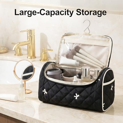 Quilted Hair Tools Travel Bag, Cute Portable Organizer Case with Hanging Hook, Compatible with Dyson Airwrap Styler,Hair Curler Accessories - color: Pink Flower