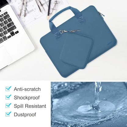 Hseok Laptop Sleeve 14 inch Case with Small Case, Compatible with MacBook Neo 14, MacBook Pro 14 M5/M4/M3/M2/M1, XPS 14 and Most 14 inch Notebooks, Neoprene Computer Handbag,Haze blue - color: Haze Blue, size: 14"