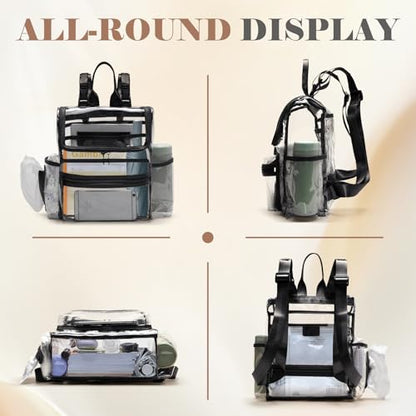 MOMINSIDE Diaper Bag Backpack Small Diaper Bag,Mini Diaper Bag, Clear Bag for Stadium Events Small Clear Bag 12x6x12 for Girls Boys Moms Dads Adult Concert Sports Bag - color: Black
