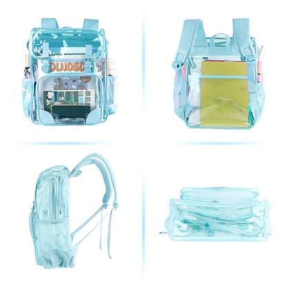Clear Backpack,Heavy Duty Waterproof Clear Bookbag for School College Work Travel Security - Blue - color: Refined Blue