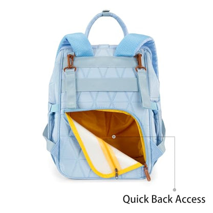 Montana West Wrangler Diaper Bag Backpack Baby Essentials Bag Quilted Travel Backpacks with Insulated Pockets, Portable Changing Pad, Stroller Straps, Pacifier Case - color: Blue