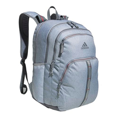 adidas Prime 7 Backpack for Laptop, School and Travel, 37L - color: Twill Grey/Grey/Better Scarlet/2
