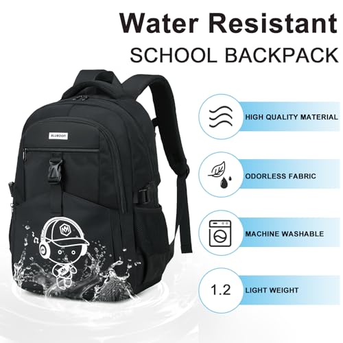 Bluboon Kids Backpack Boys Camo Bookbag Teens Elementary School Bag Daypack Travel Back Pack Middle school (Black-900) - color: Black-900