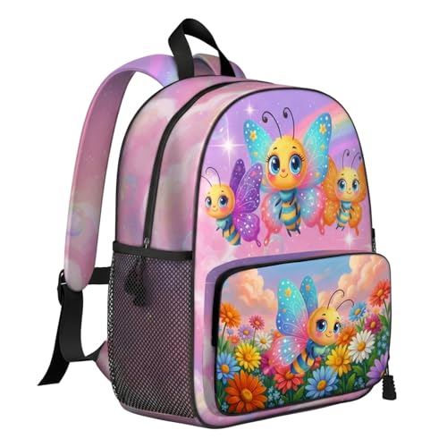 Toddler Backpack for Girls 4-6, 15L Butterfly School Bag with Chest Buckle | Waterproof & Lightweight for Daily Use, Padded Straps for All-Day Comfort, Perfect for Kindergarten, Preschool, Daycare - color: Butterfly