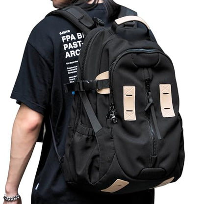 Casual Backpack for Men Women with 15.6 Inch Laptop Compartment, Waterproof Daypack Backpack for College Travel Work Daily Use, Black, 20L