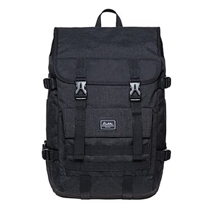 KAUKKO Laptop Backpack for Unisex, Casual Daypack Fits 15.6" Laptop (18-LINEN BLACK) - color: 18-linen Black