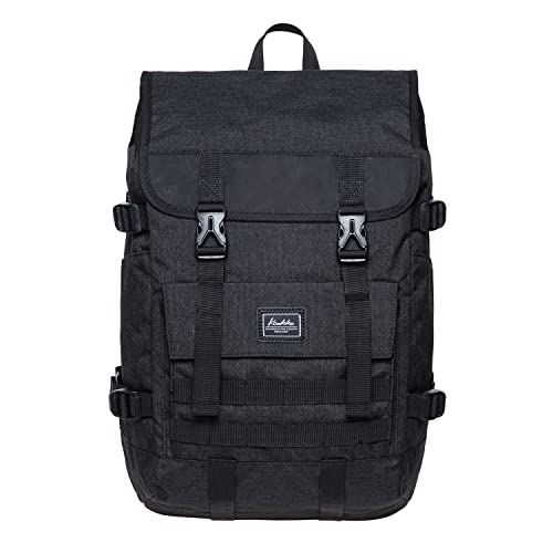 KAUKKO Laptop Backpack for Unisex, Casual Daypack Fits 15.6" Laptop (18-LINEN BLACK) - color: 18-linen Black