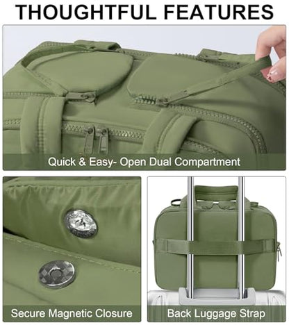 Travel Toiletry Bag, Large Wide-open Puffy Makeup Bag for Women Army Green - color: Army Green