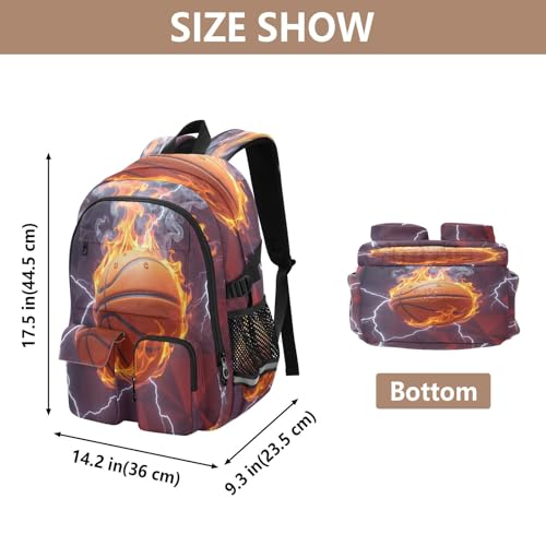 Bolaz Basketball Light Travel Backpack 14 Inch Laptop Computer Bag Sturdy School Bag College Bookbag