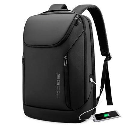 FUTURE AESTHETIC Business Smart Backpack Waterproof fit 15.6 Inch Laptop Backpack with USB Charging Port,Travel Durable Backpack - color: Black