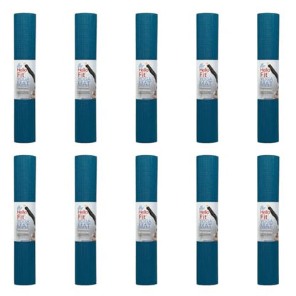 10-Pack Yoga Mat, 68" x 24" Non Slip Exercise Mat, 4mm Thick Gym Mat for Fitness and Stretching, Bulk Non Toxic Yoga Mats for Schools and Studios - color: Teal