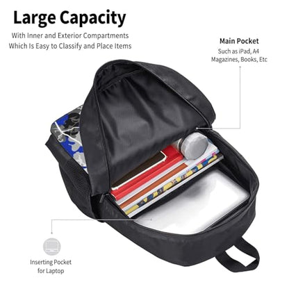 Lightweight Polyester Daypack Blue Camouflage Print, Anti Theft Large Capacity Travel Hiking Backpack Unisex Carry On Bag for Outdoor Commute Business Use - color: Design (661)