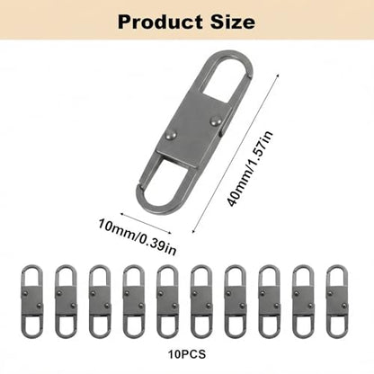 MILAKE 10 Pcs Premium Anti-Theft Zipper Lock, Small Clips for Bags, Backpacks, Purses, Luggage, Zipper Pull Replacement, Durable Multi-Color Set for Travelers, Hikers, and Daily Commuters (Gray) - color: gray