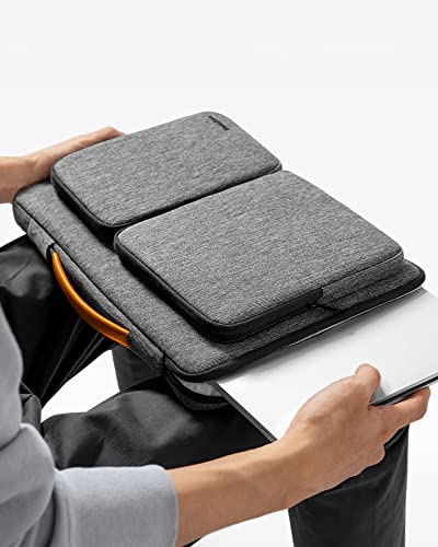 tomtoc 360 Protective Laptop Sleeve for 2026 14-inch MacBook Pro M5/M4/M3/M2 Pro/Max A3426 A3434 A3401 2026-2021, 13.5-14.4 Inch Surface Laptop 7/6/5/Studio 2/1, Water-Resistant Carrying Case - color: Gray, size: 13.5-14 inch