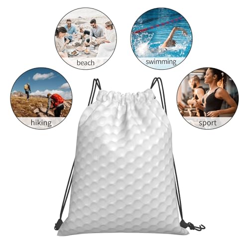 Golf Ball Pattern Print Drawstring Bag Sport Gym Backpack Beach Travel Sack Draw String Yoga Bag For Men Women - color: Golf Ball Pattern Print