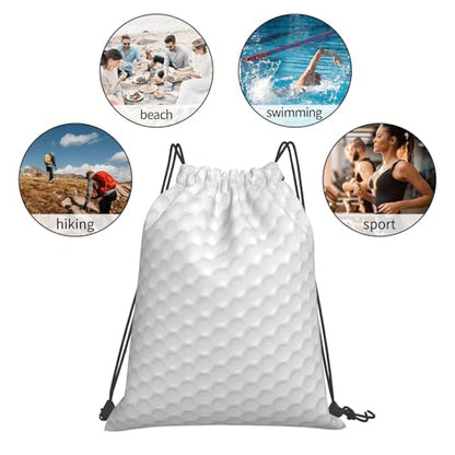 Golf Ball Pattern Print Drawstring Bag Sport Gym Backpack Beach Travel Sack Draw String Yoga Bag For Men Women - color: Golf Ball Pattern Print