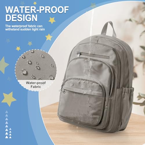 weradar School Backpack For Women Men, Lightweight Casual Daypack College Backpacks, Aesthetic Students Bookbag, Backpack With Lots Of Pockets,Cute High School Bag For Boys Girls(Gray Brown) - color: Gray Brown