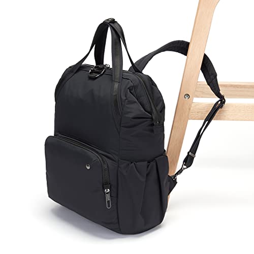 Pacsafe Women's Citysafe CX 17L Anti Theft Backpack-Fits 16 inch MacBook Pro, Econyl Black, One Size - color: Econyl Black