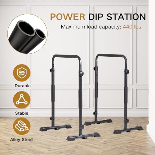 BARWING Dip Bars Dip Station with Adjustable Ultra-Stable Settings And Non-Slip Feet Dip Stand for Home Stabilizer Parallette Push Up Stand 2025 New Version