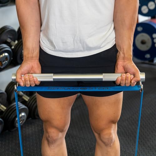 Serious Steel Fitness 37" Resistance Training Bands (Portable Exercise Band System Training Bands- Great for Individuals Looking for Tension Throughout The Exercise) - color: #3 Blue (25-80 lbs.)