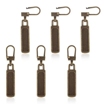 6Pcs Zipper Pull, Zipper Pulls Replacement Universal Slider Handle Mend Kit