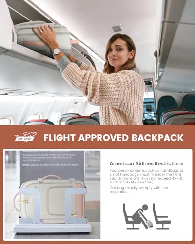 LOVEVOOK Large Travel Backpack For Women, 50L Carry On Backpack Flight Approved, TSA Personal Item Bag, Waterproof Laptop Backpack Fits 18 Inch Laptop, Business Weekender Overnight With 3 Cubes, Grey - color: Pink-grey, size: 50l-18 Inch-4pcs