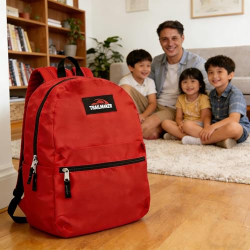 Lightweight Travel Backpack, Casual Daypack, Durable Commuter Bag, Adjustable Shoulder Straps, for Work, Hiking(Red)