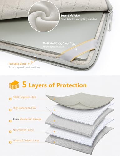 HYZUO 13 Inch Laptop Bag Sleeve Case for MacBook Air 13 M5 M4 M3 M2 M1 A3449 2026-2018, 13" MacBook Neo 2026 A3404, MacBook Pro 13 M2 M1 2026-2016, iPad Pro/Air 13, Surface Pro, XPS 13, Light Gray - color: Light Gray, size: 13 Inch