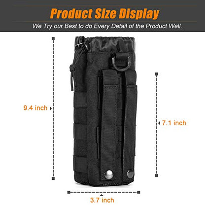 Upgraded Tactical Drawstring Molle Water Bottle Holder Tactical Pouches - color: NEW-2P Water Pouch
