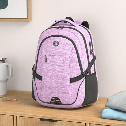 SHRRADOO Anti Theft Laptop Backpack Travel Backpacks with Combination Lock for Women Men College Backpack Computer Bag Fits 17 Inch Laptop,Purple - color: Purple